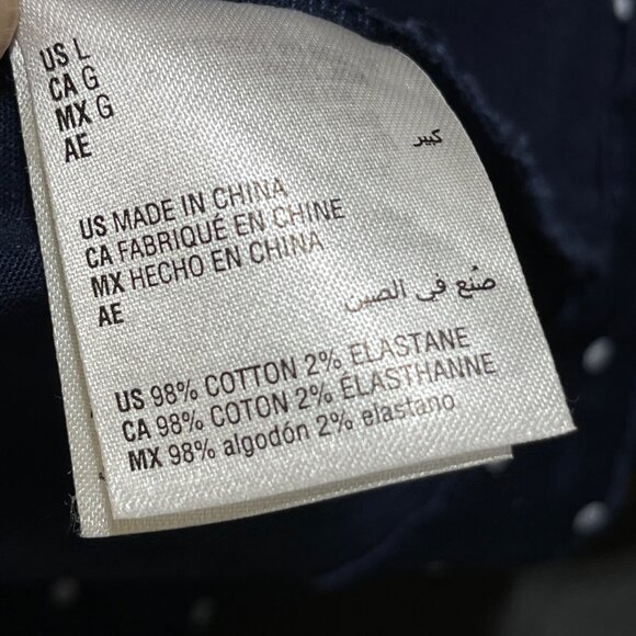 Charter Club Printed Denim Jacket Size L Large Blue White Dot Stretch - Picture 5 of 7